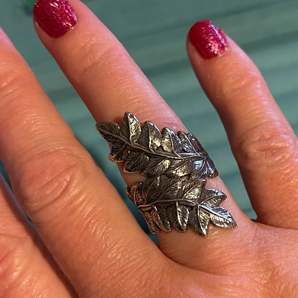 Leaf Wrap 925 Silver Knuckle Ring - image 7